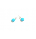 Blue Turquoise and Sterling Silver Stud Earrings